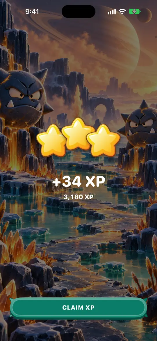 Winning a puzzle with three stars